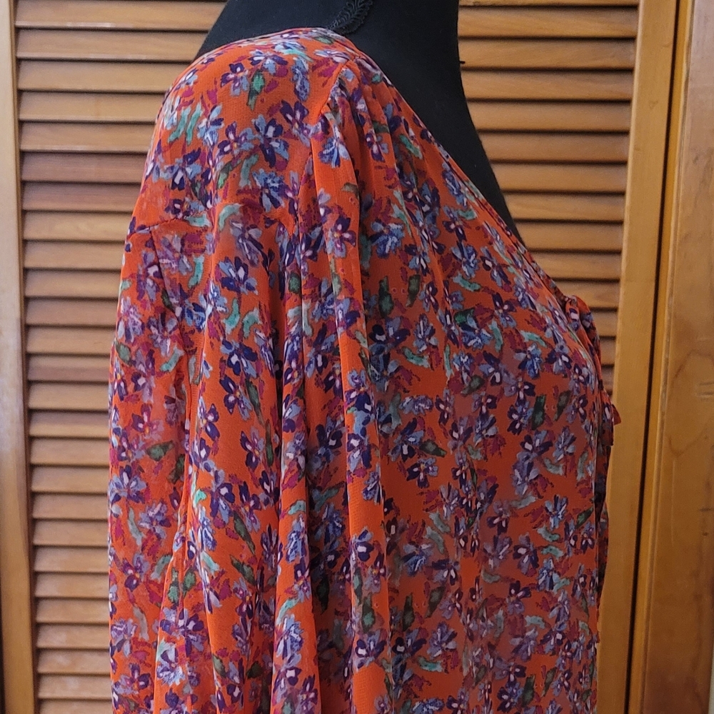 NWOT Old Navy Floral Open Cardigan Blouse Size Large - Picture 10 of 13